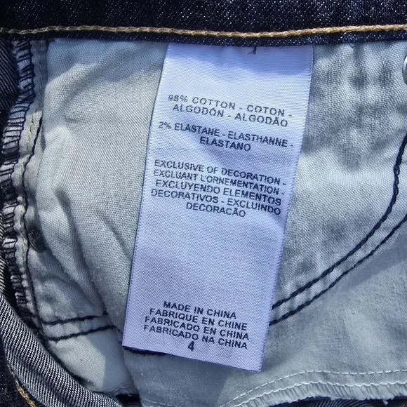 Denizen By Levis Womens Denim Skirt Size 4 Dark Wash With Pockets - Picture 8 of 8